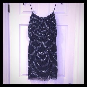 Navy and silver awesome cocktail dress